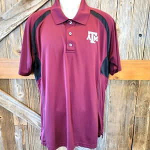 Champion Elite Texas A&M Polo Aggies school pride Mens Large L Short Sleeve